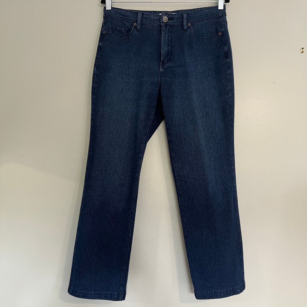 Coldwater Creek Classic Fit Straight Leg Jeans Indigo Blue Petite 10 Stretch P10